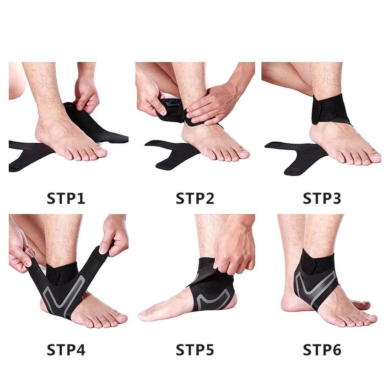 Ankle Compression Support Brace Sleeve Adjustable Foot Wrap for Sports Running