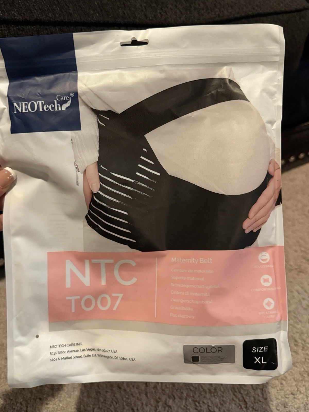 NEW Neo Tech Care NTC T007 Maternity Support Belt Black Size XL