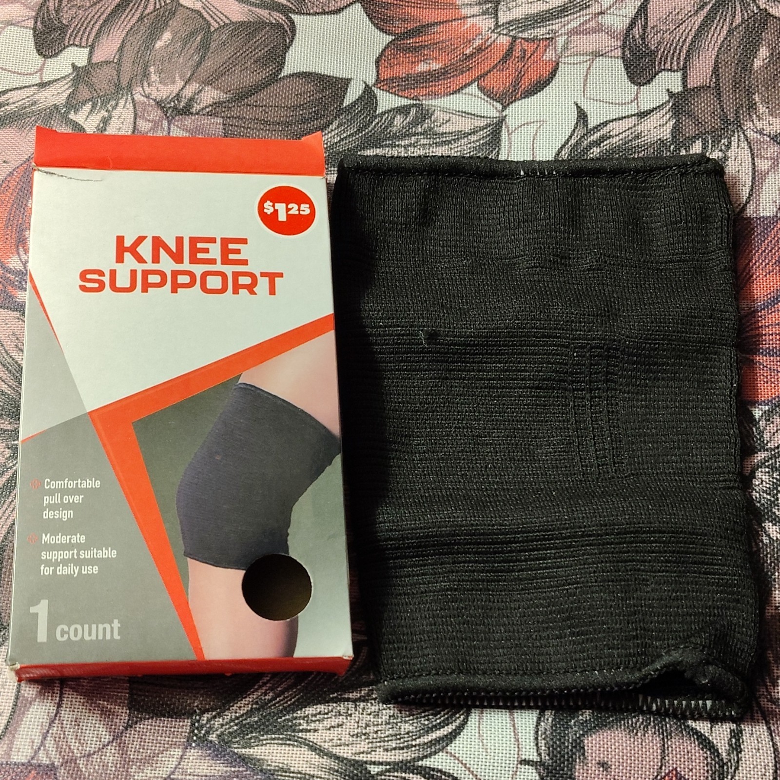 Thera Plus Knee Support Pull Over Design Black Sleeve for Stabilization