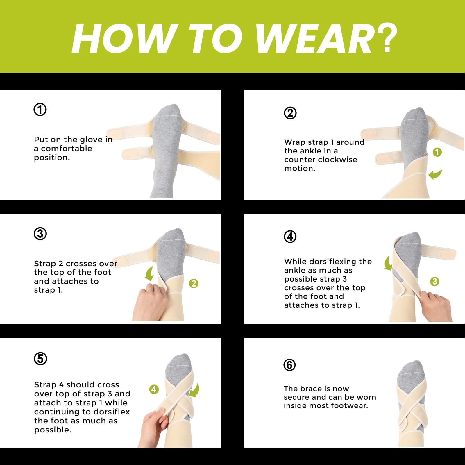 Adjustable AFO Foot Drop Brace – Foot Support for Walking with Shoes, Socks, …