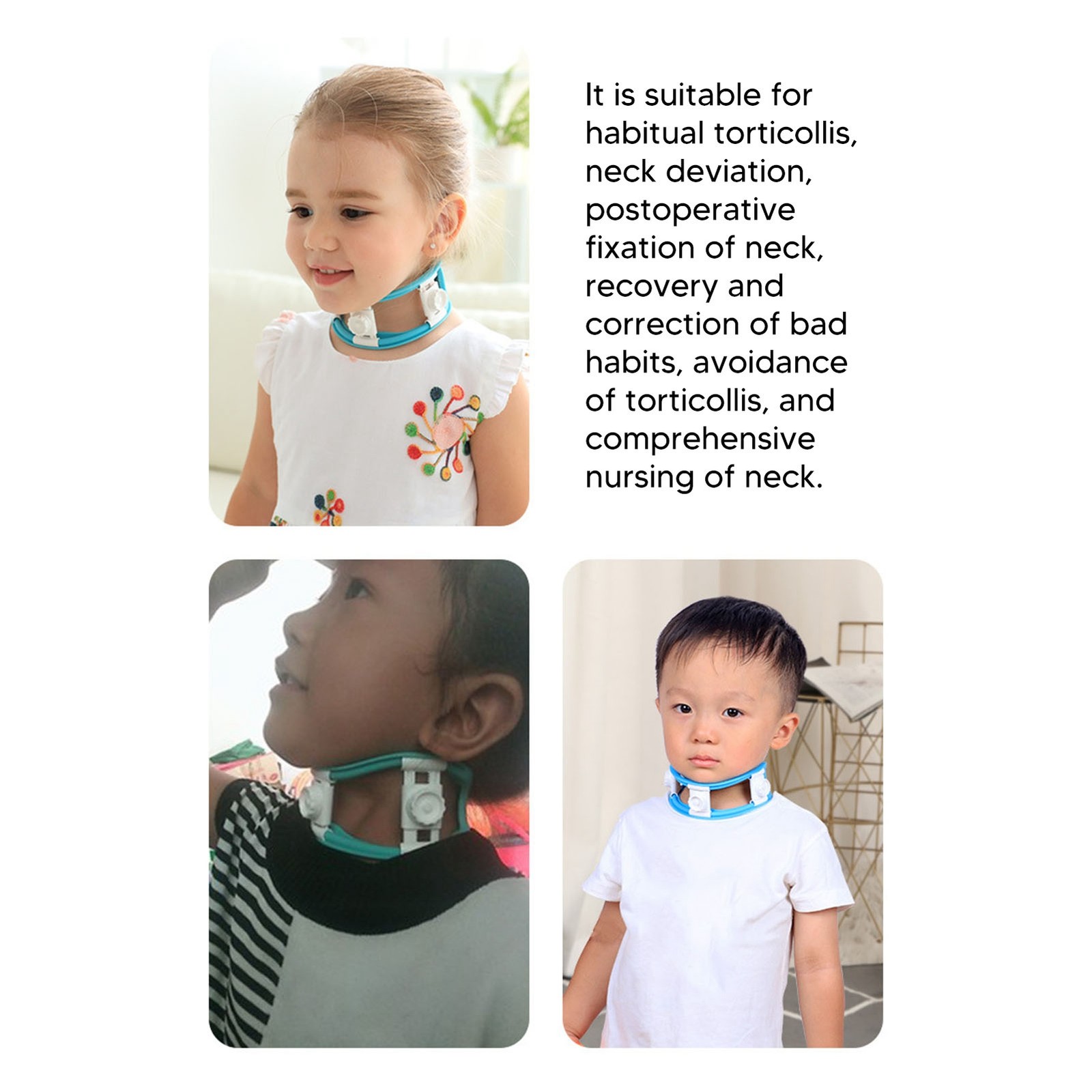 Child Neck Support Brace Universal Size Adjustable Orthosis for Recovery Correct