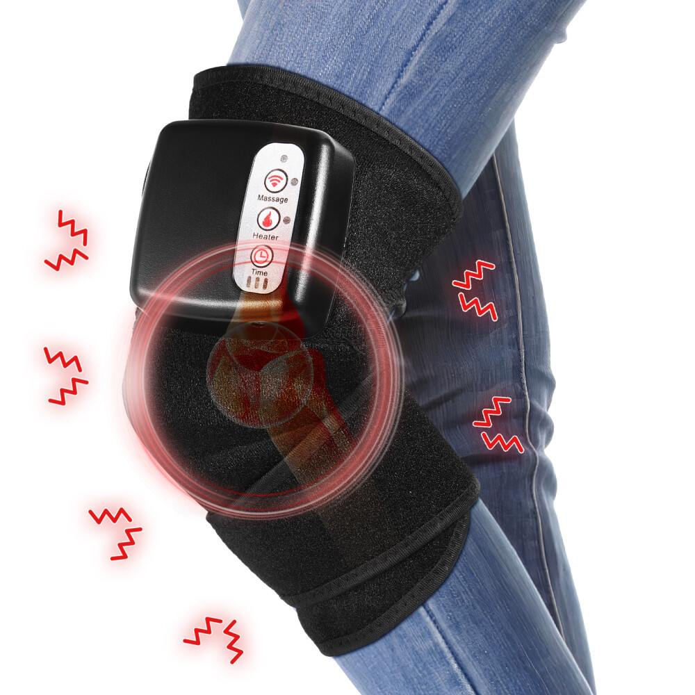 Electric Heating Vibration Knee Joint Pad Brace Massage Therapy Legs Massager US