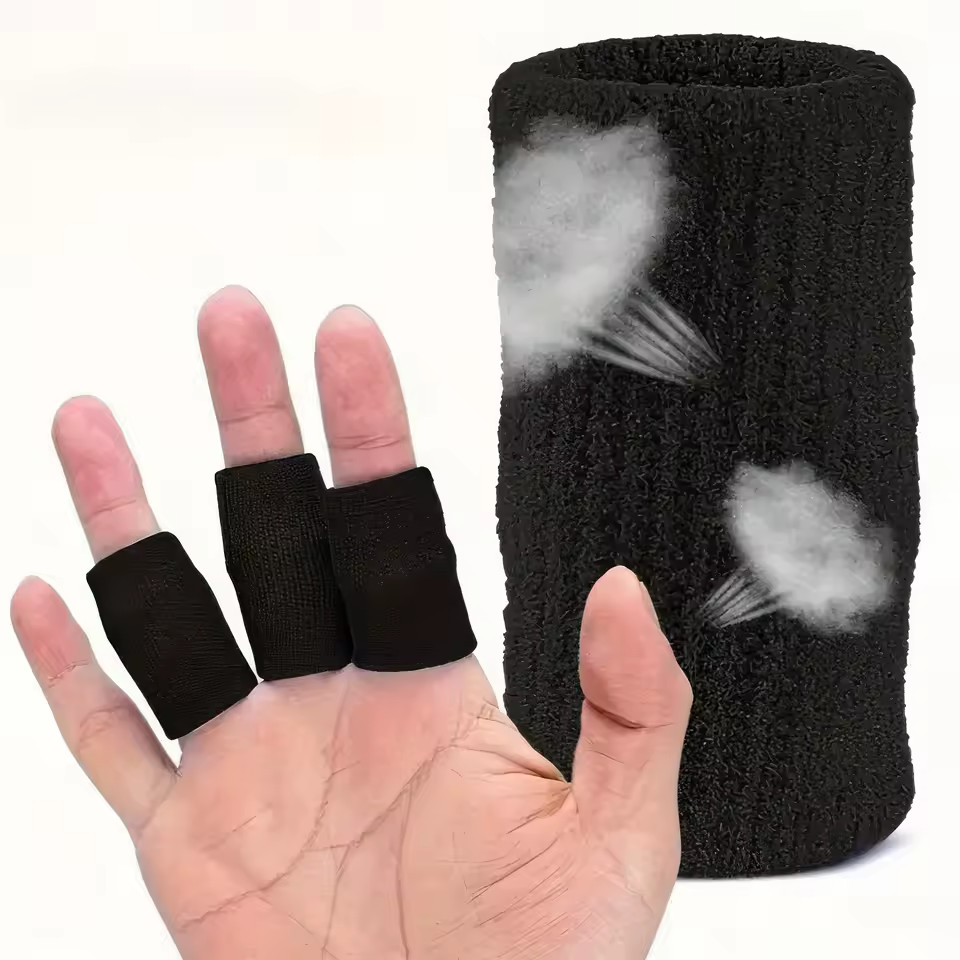 10 Pack Finger Compression Sleeves Black Support Arthritis Sports Daily Use