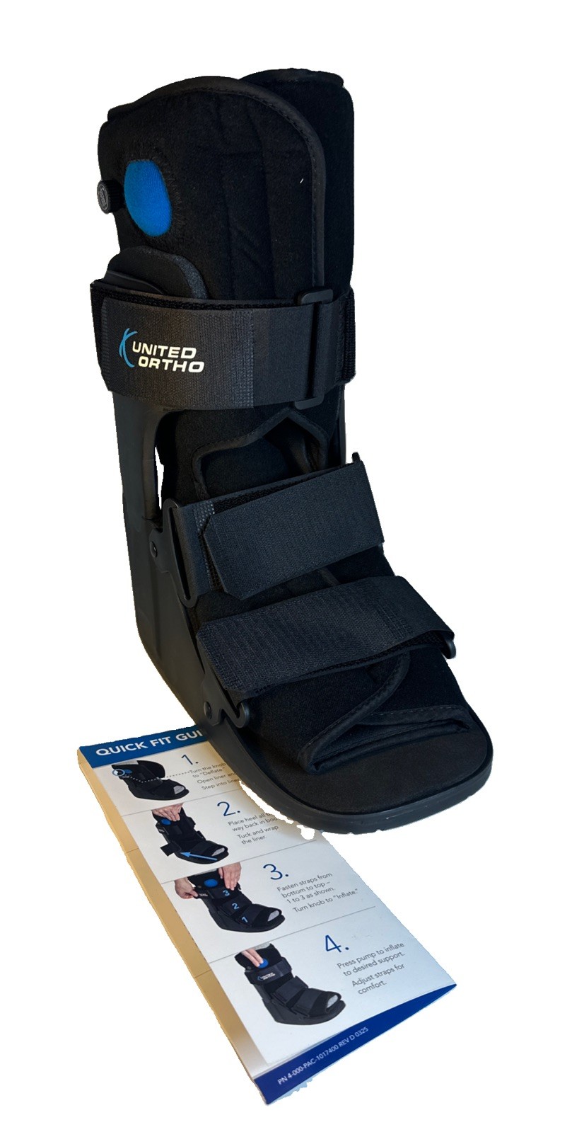 United Ortho USA14115 Short Air Cam Walker Fracture Boot, Medium, Black