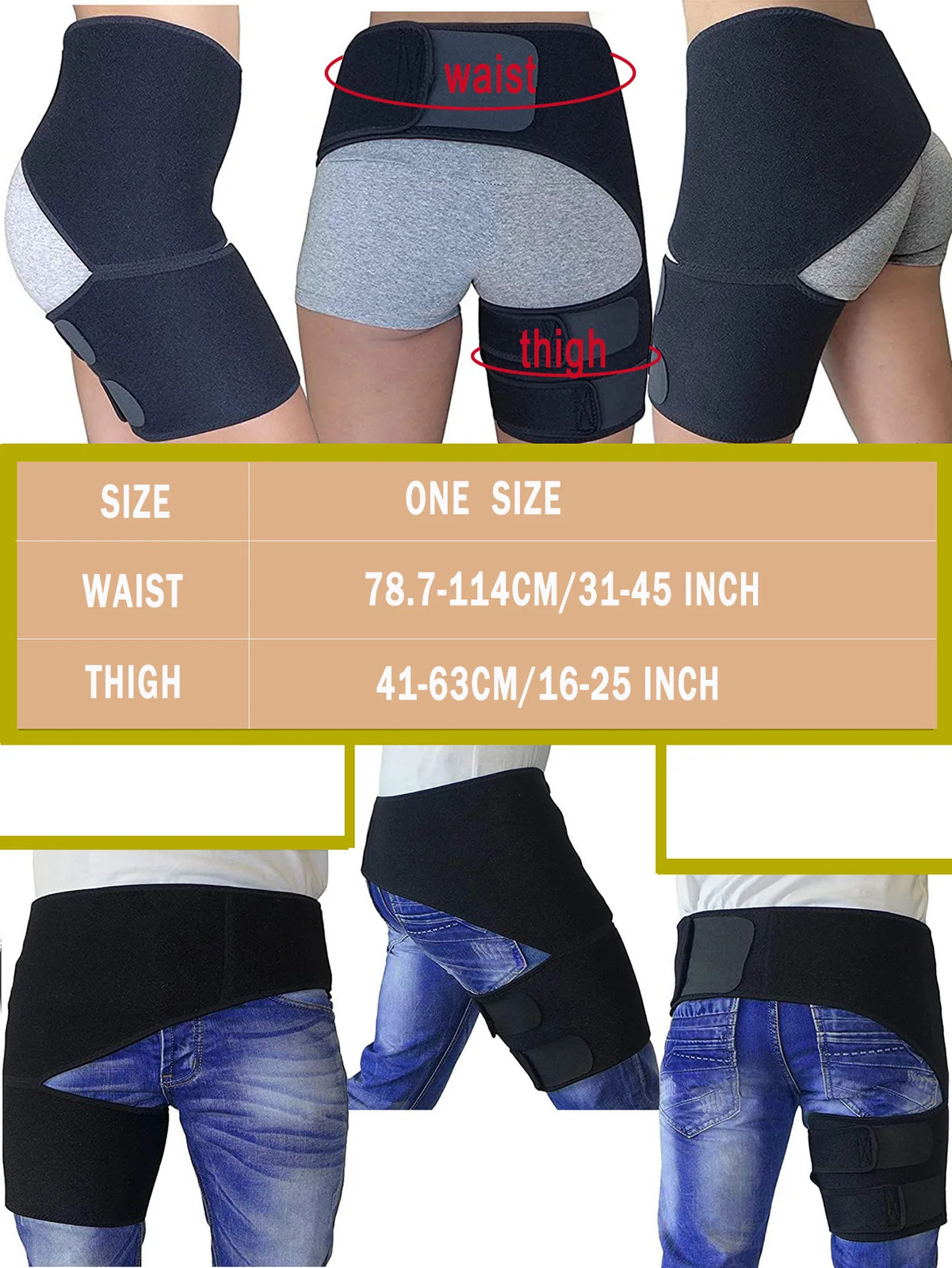 Hip Brace for Sciatica Nerve,Compression Support Wrap – Pulled Thigh,Hi