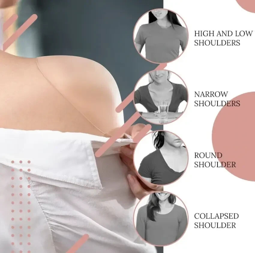 One pair Silicone Shoulder Pads for Women Clothing, Shoulder Enhancer, Reusable