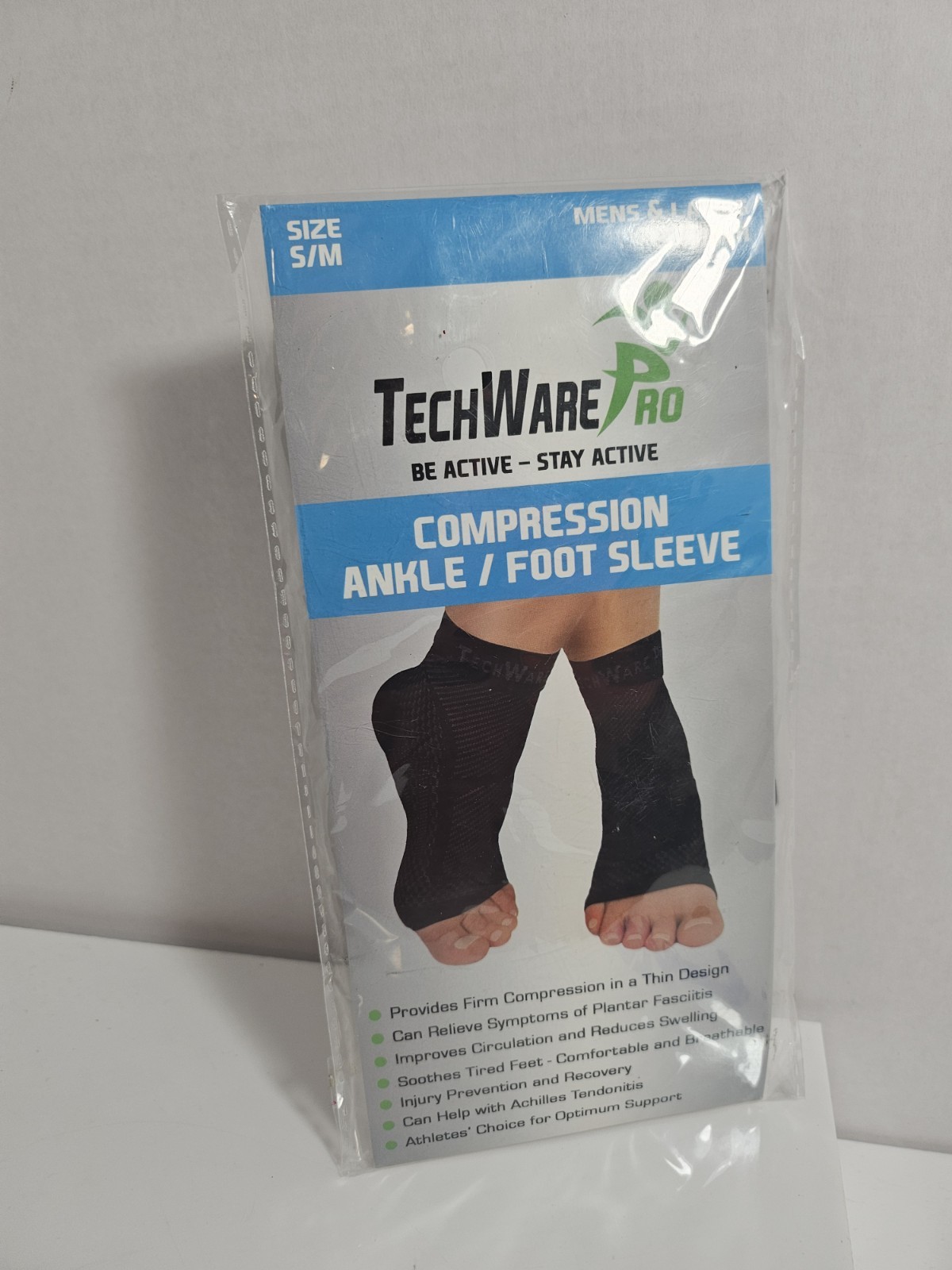 TechWare Pro Compression Ankle / Foot Sleeve Pair – Size S/M – New Unused