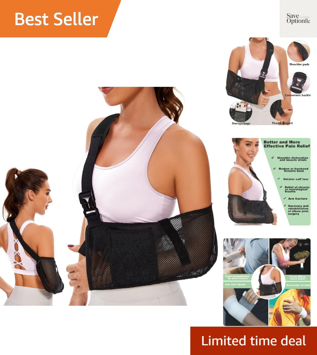 Mesh Arm Sling – Medical Shoulder Sling for Shower – Adjustable Arm Brace,for…