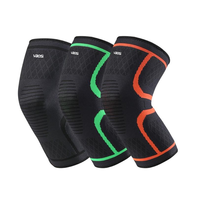 1 Pc Elastic Breathable Compression Knee Support Sleeve for Basketball Running C