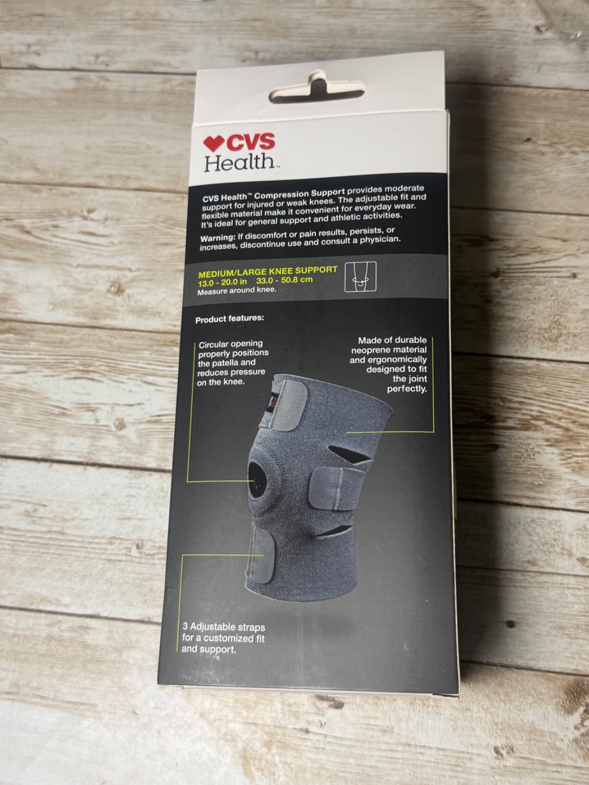 CVS Health Compression Knee Support Breathable Material Size Med/Lg