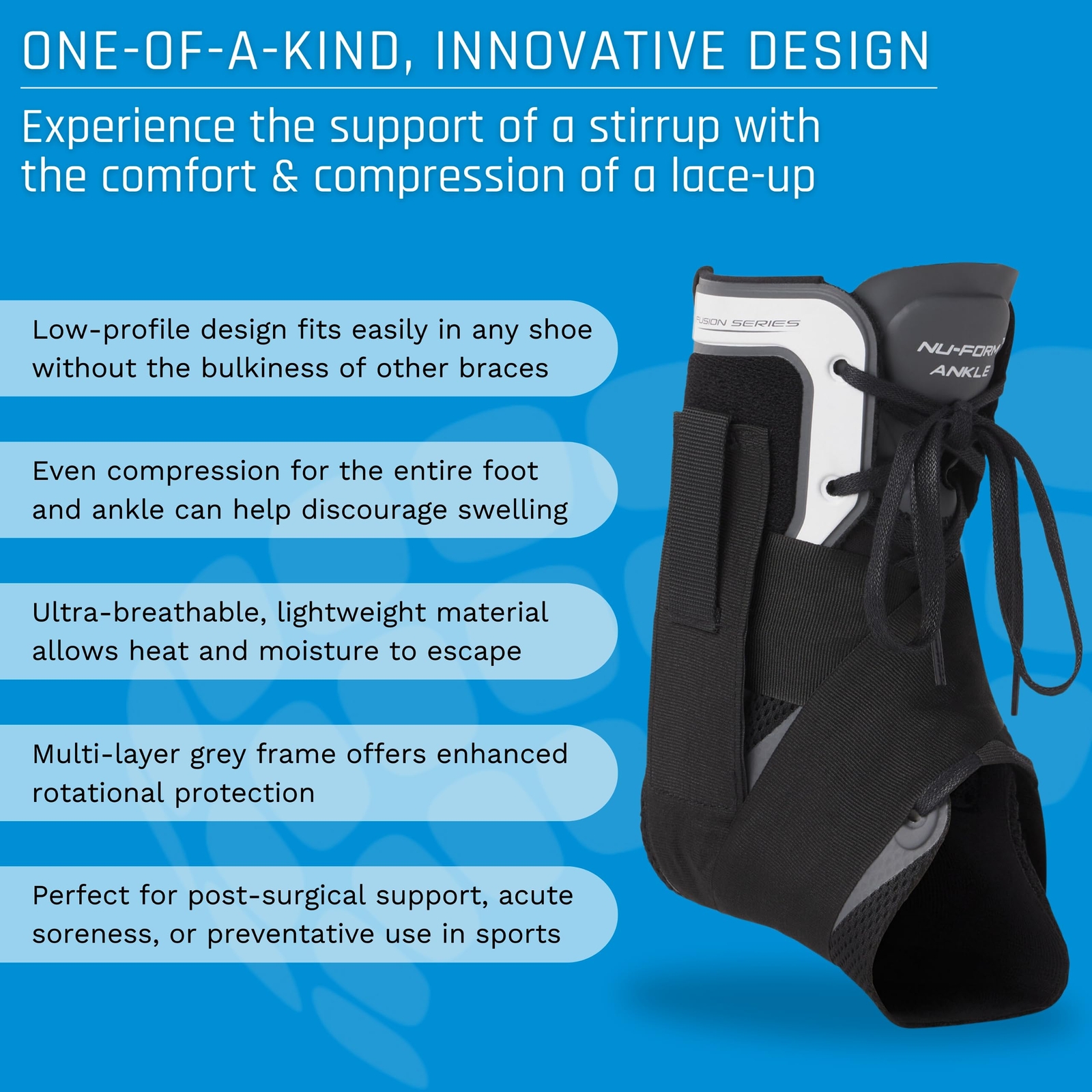 Nu-Form Ankle Brace – Premium Low Profile Ankle Stabilizer and Ankle Compress…