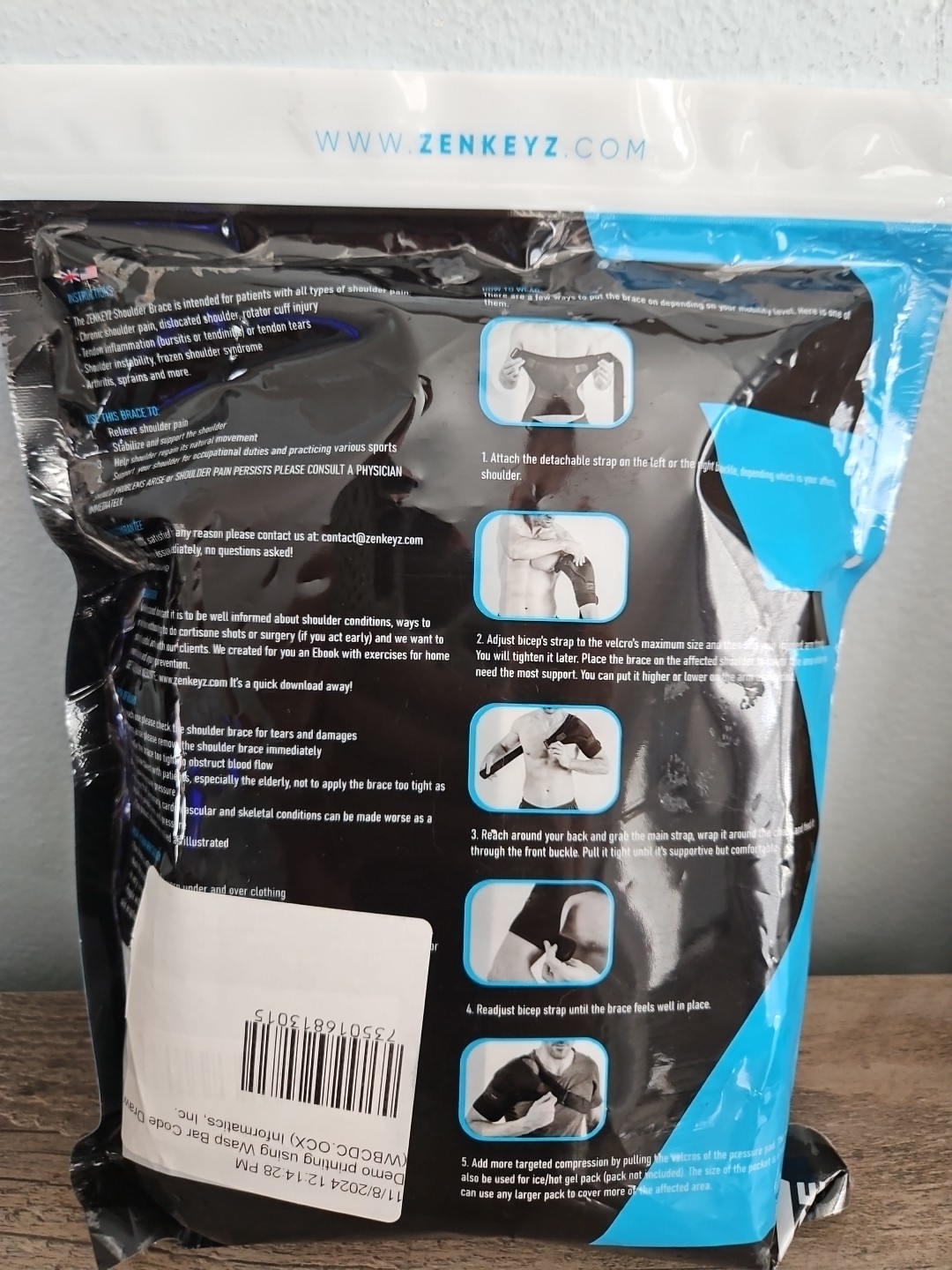 Zenkeyz Rotator CUFF Compression SHOULDER BRACE UNISEX New In Package
