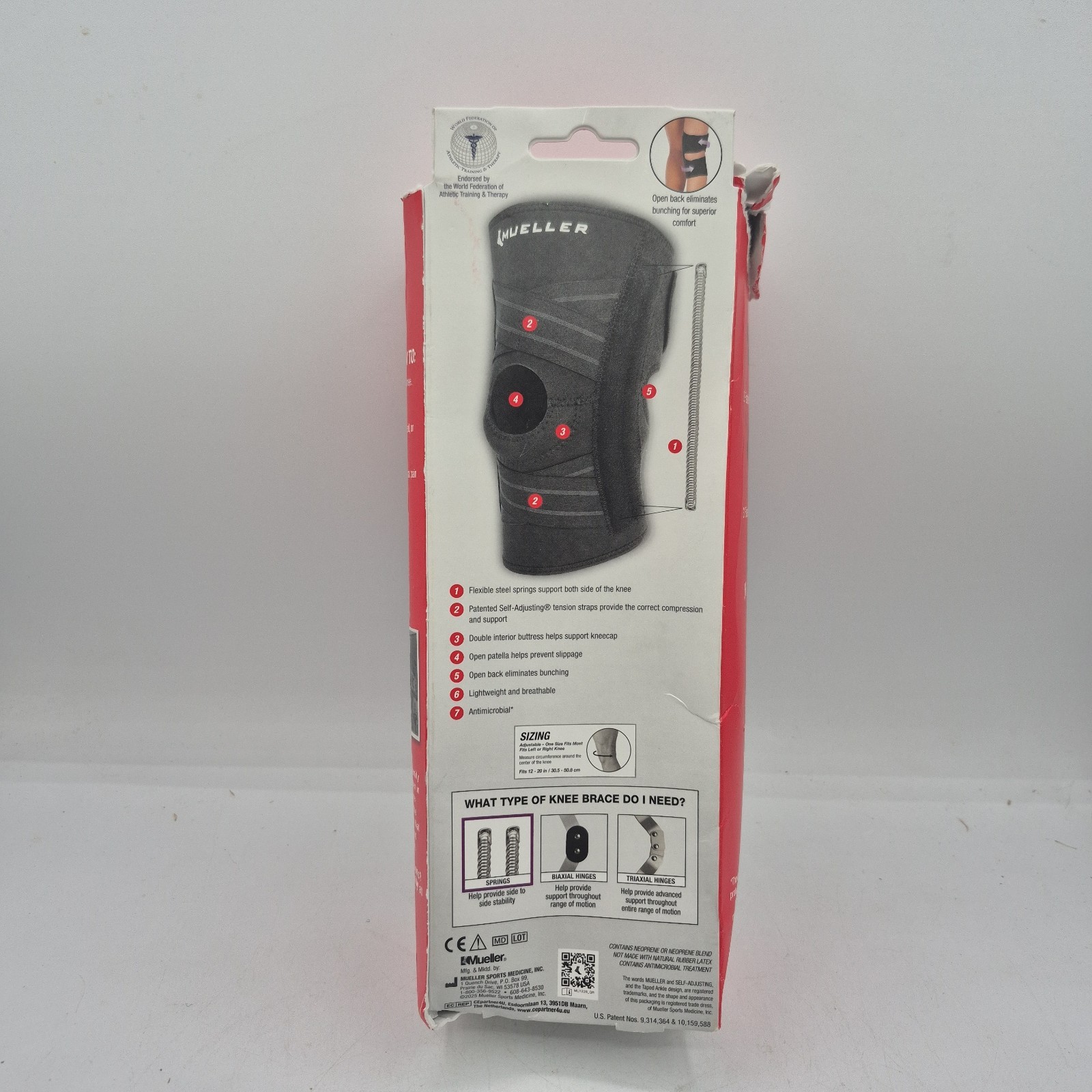 Mueller Self Adjusting Knee Stabilizer Black One Size Fits Most Moderate Support