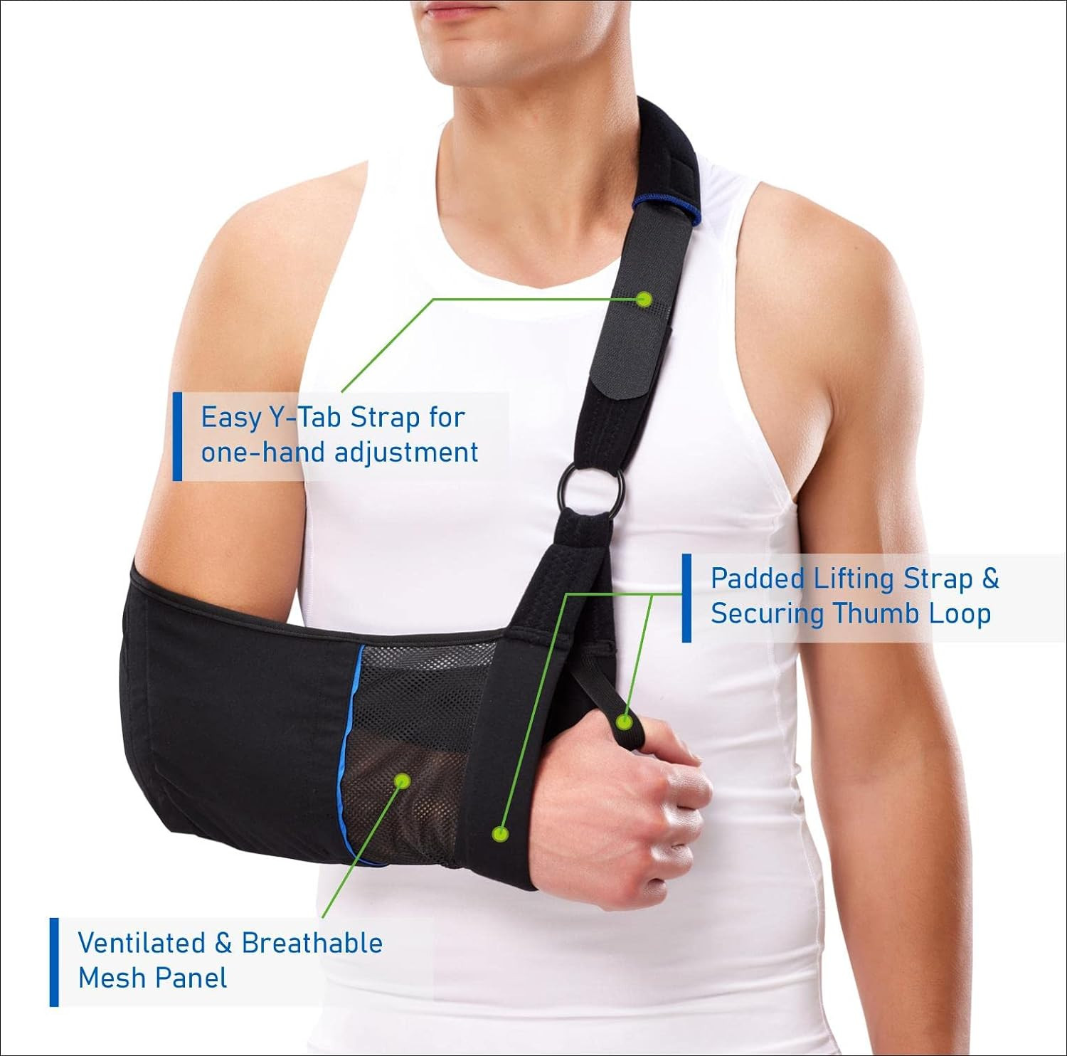 Arm Sling – Lightweight & Breathable Medical Sling with Adjustable Shoulder S…