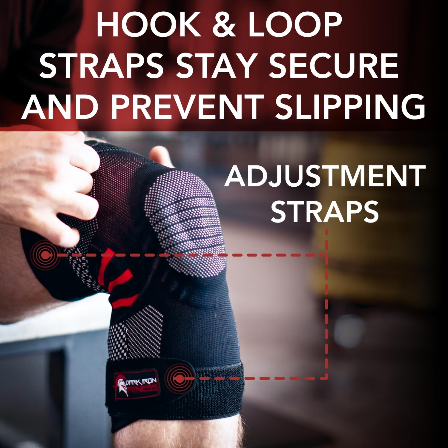 Dark Iron Fitness Knee Brace Pair for Compression & Support Small, Black
