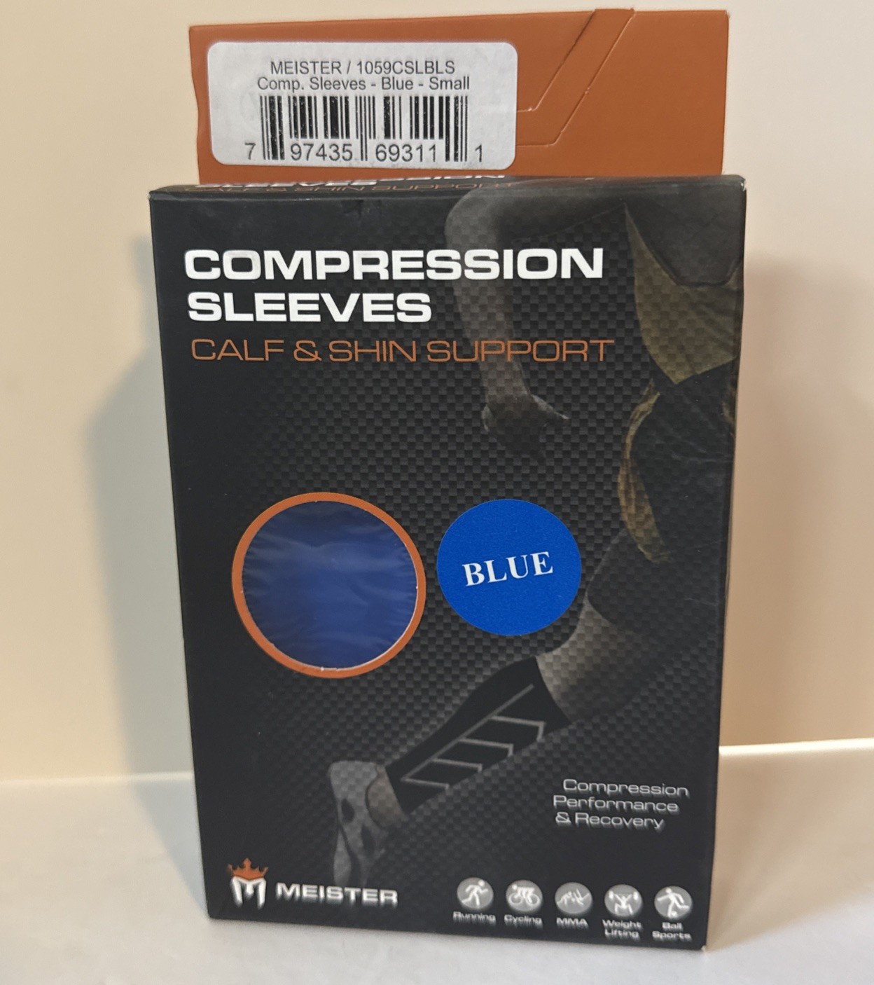 Meister Compression Sleeves Calf And Shin Support New Small Blue