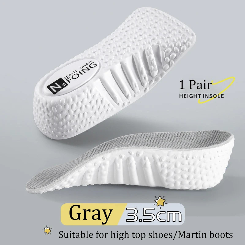 Memory Foam Height Increase Insoles Sneakers Heel Lift Shoe Pads for Men Women S