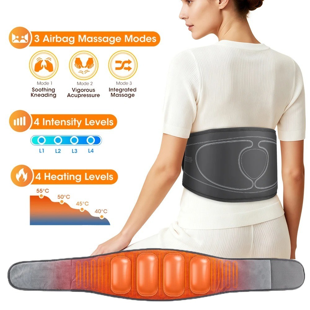 Heating Massage Decompression Belt Lumbar Support for Lower Back Pain Relief