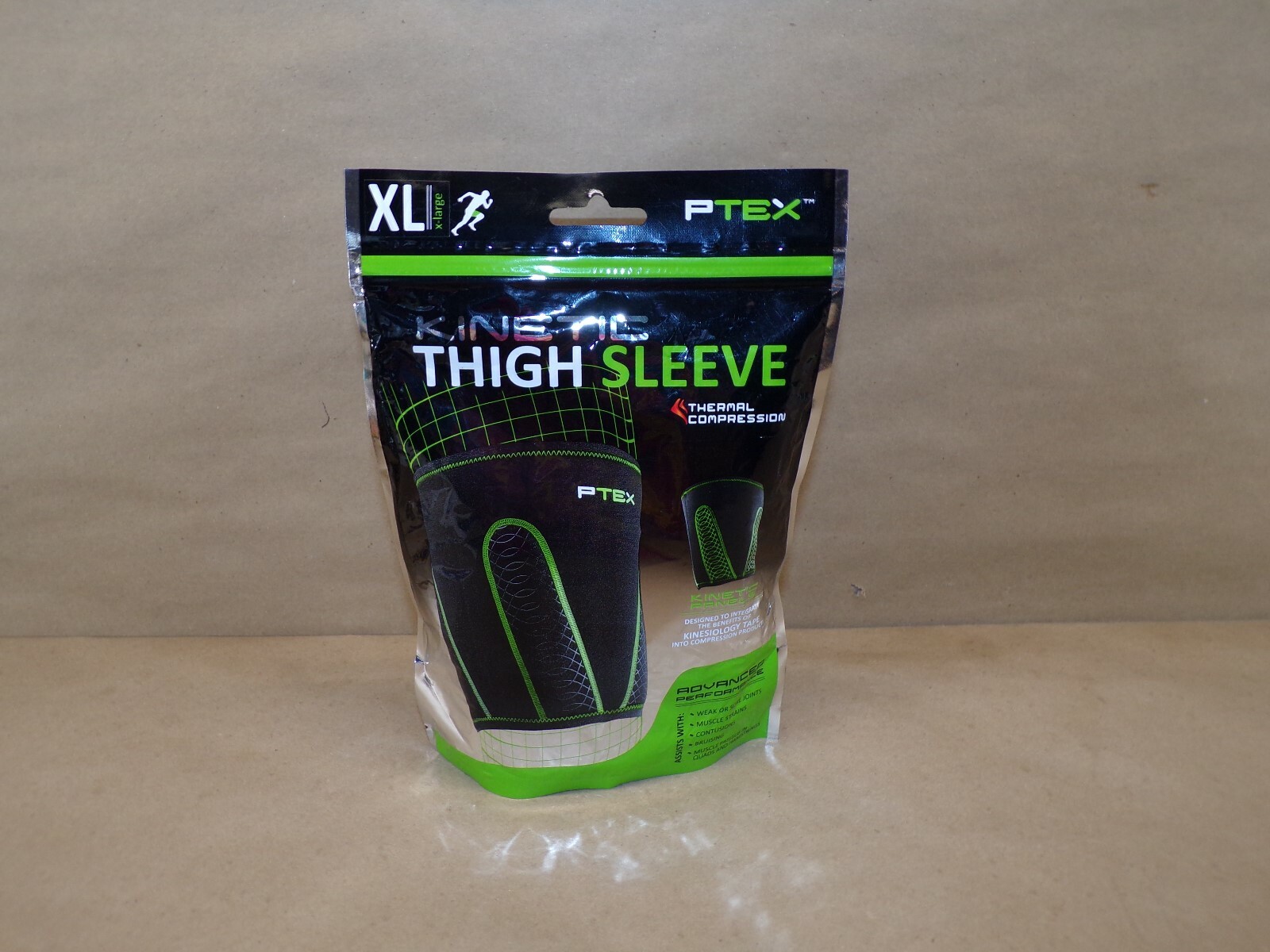 P-Tex Kinetic Thigh Sleeve Thermal Compression Wrap Size XL