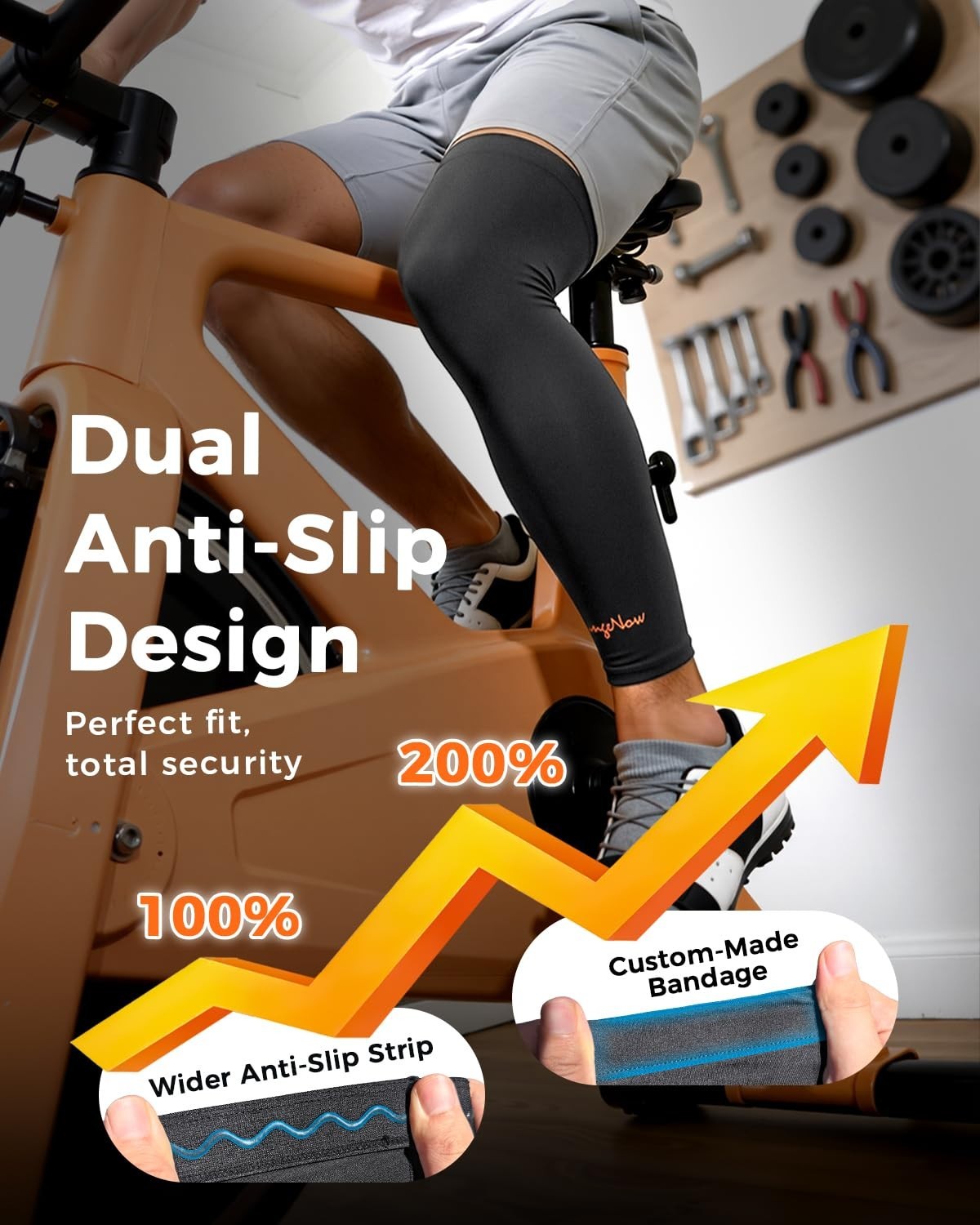 Copper-Infused Leg Compression Sleeve Ultra Breathable Full Leg Compression S…