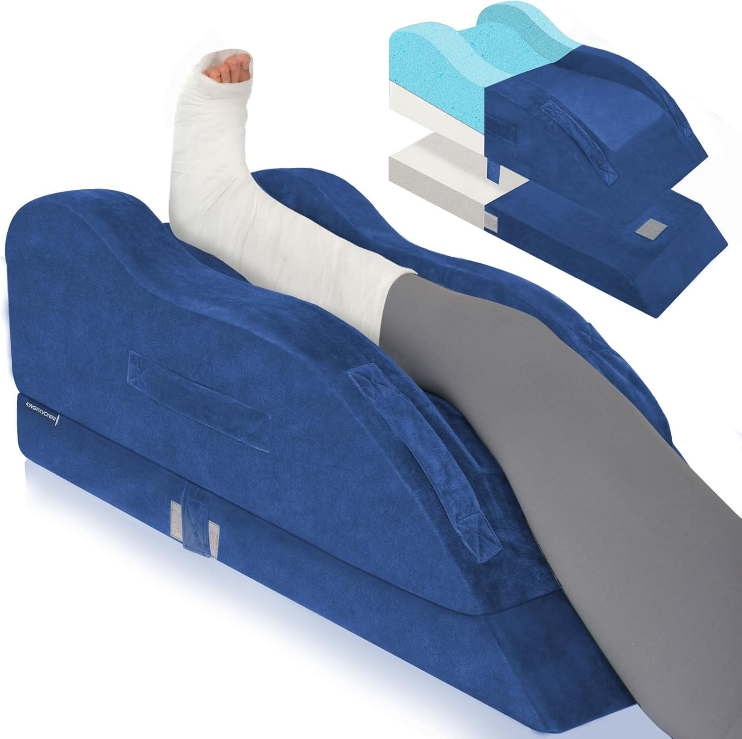 Adjustable Leg Elevation Pillows for after Surgery with Ergonomic Curve, Cooling