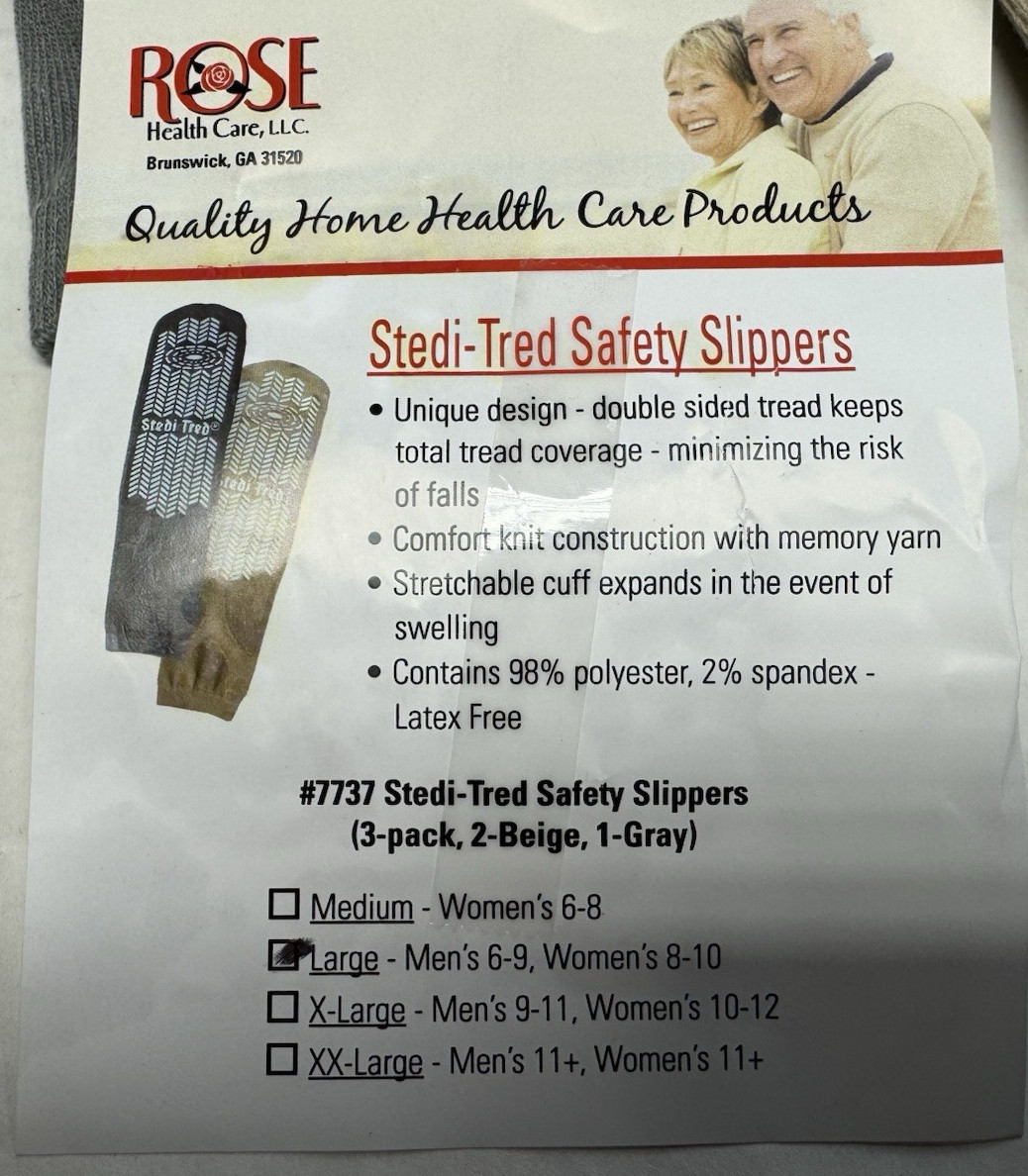 Stedi Tred Fall Prevention Slippers 3 Pair Pack ( SIZES AVAILABLE )