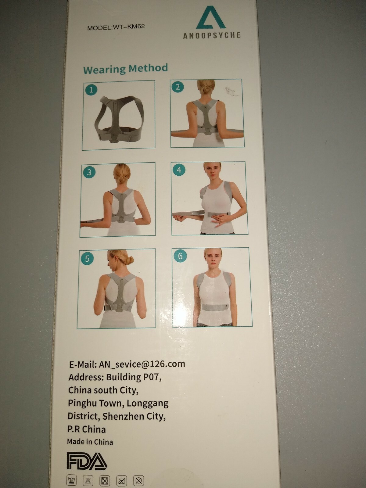 Anoopsyche Women’s Posture Corrector Large Gray