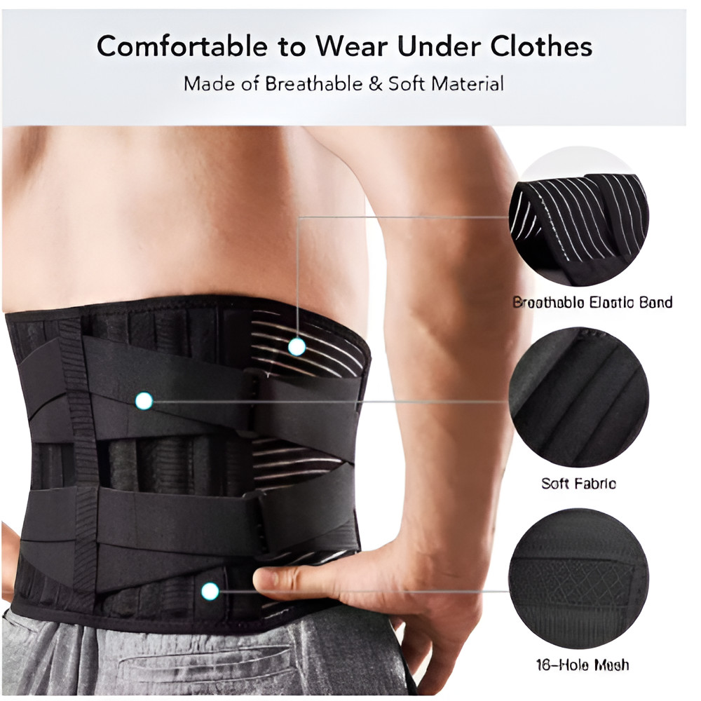 Adjustable Lower Back Brace Lumbar Support Waist Belt For Men Women Pain Relief