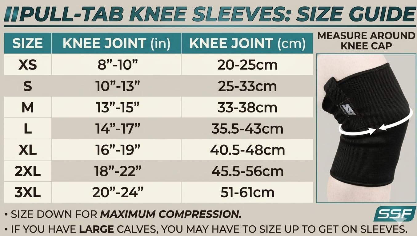 Serious Steel Fitness Knee Sleeves High Compression 3-Ply Easy On And Off