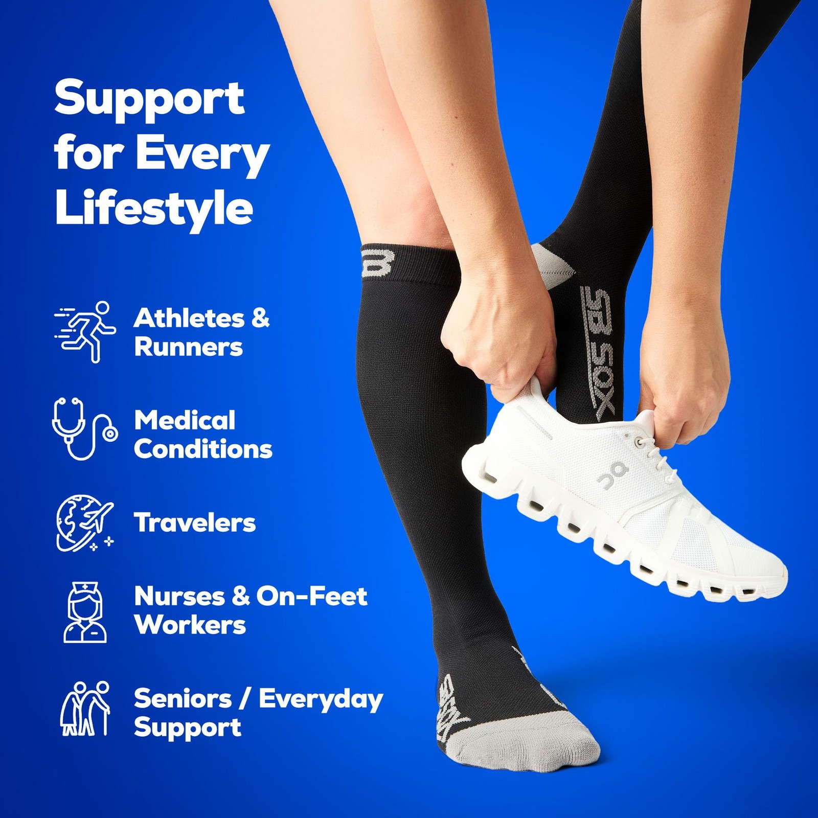 SB SOX Compression Socks for Men Women 20-30 mmHg – Best Support Stockings