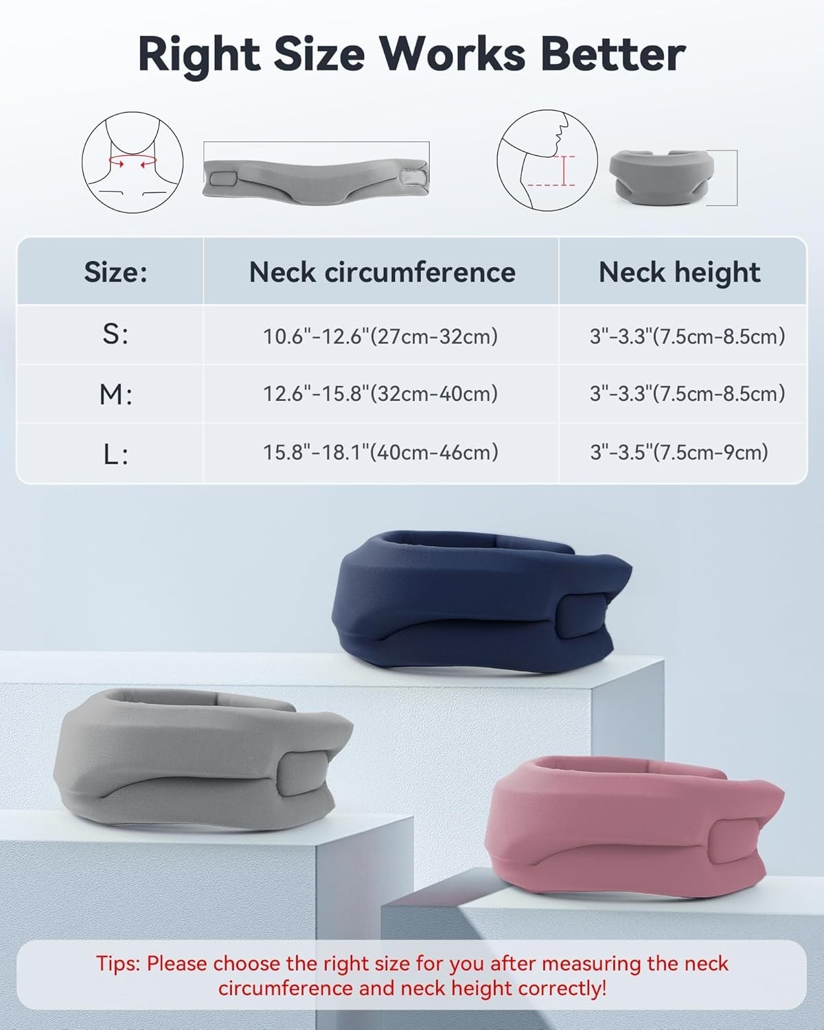 Collar Cervical Termico Soporte Cuello Almohadilla Calefactable Espuma Gris Muje