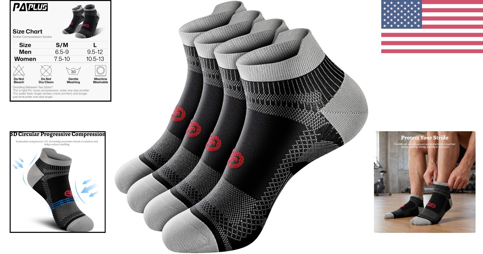 Compression Socks for Men & Women | Ankle Support for Plantar Fasciitis Relief