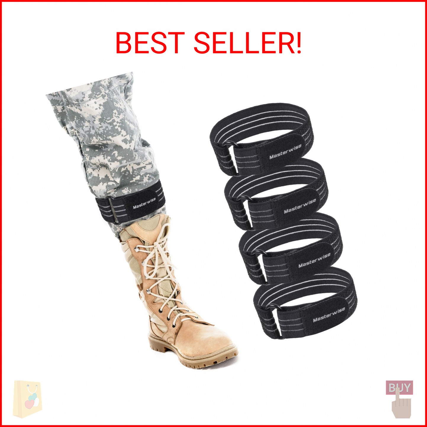Masterwise 4PCS Adjustable Elastic Ankle Straps, Boot Straps for Cowboy Boots, P