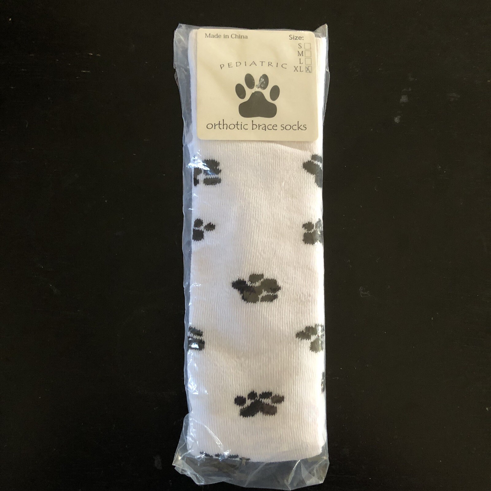 Pediatric Orthotic Brace Socks Youth XL Paw Prints New