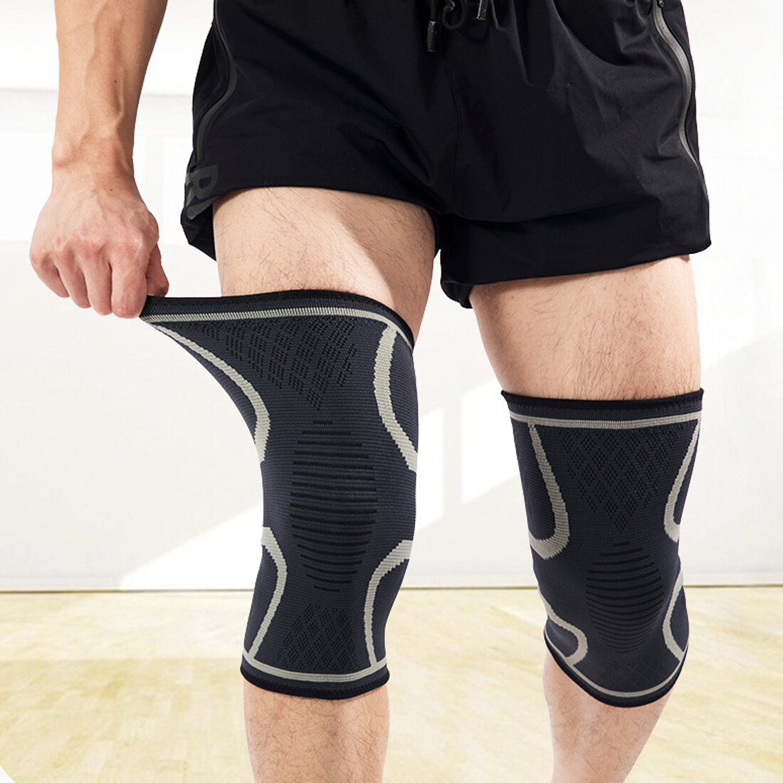 2PK Knee Compression Sleeve Support for Sport Arthritis Joint Pain Relief M-XXXL