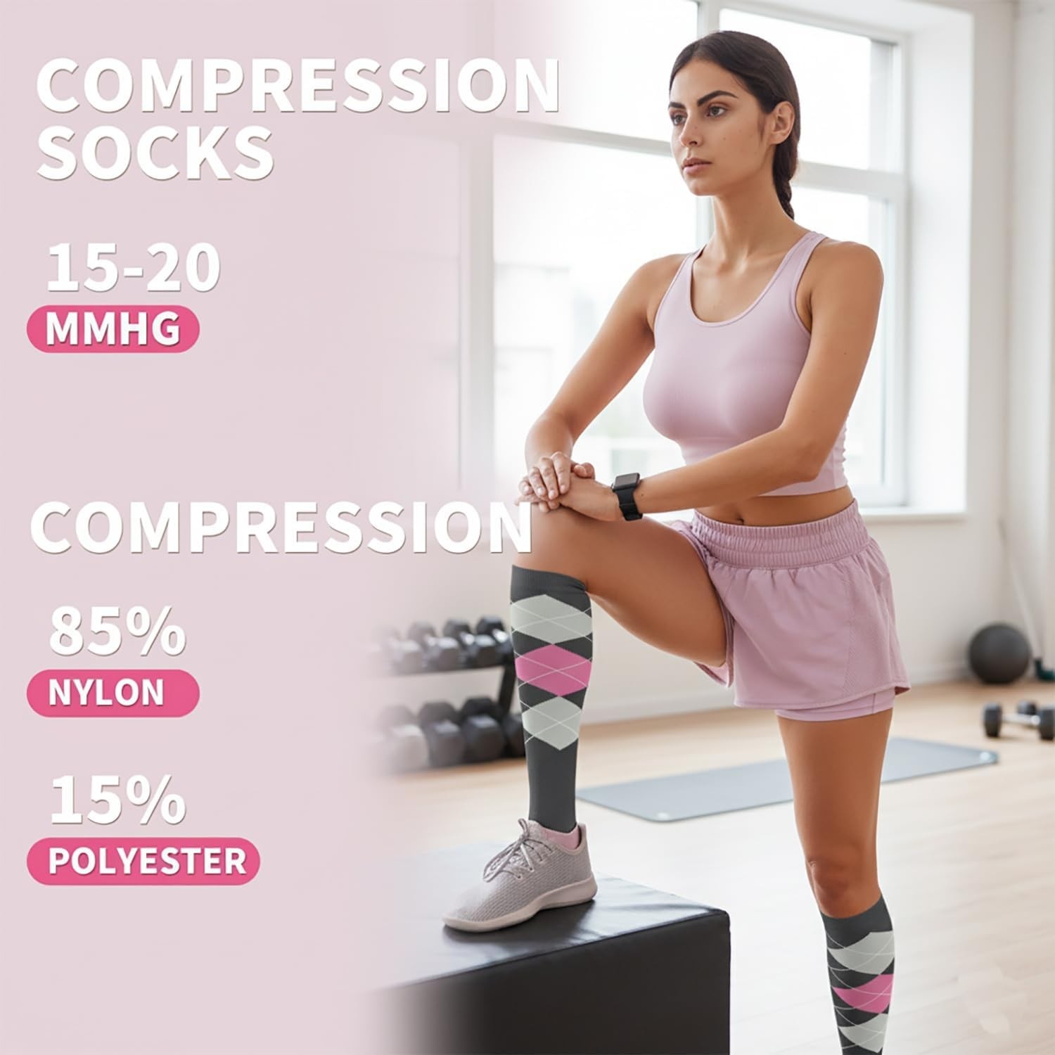 Compression Socks for Women & Men 6 Pairs is Best Supportive Knee High Stocki…