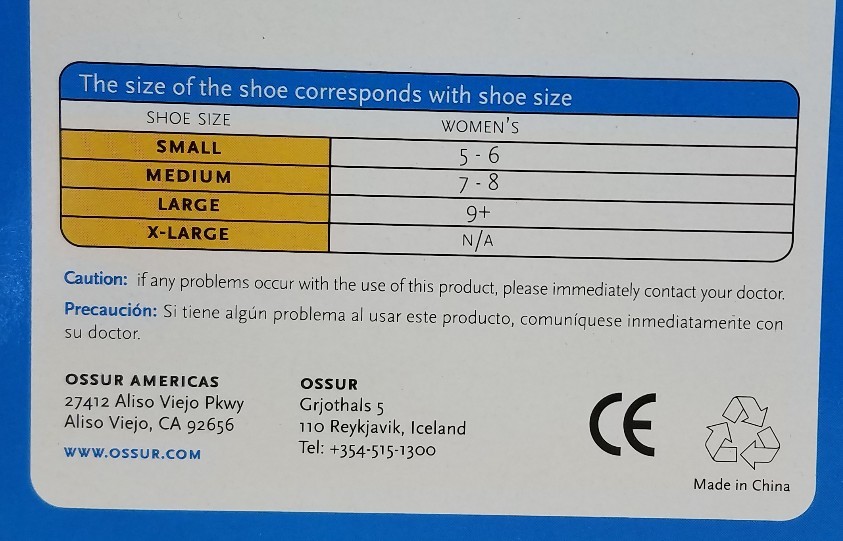 NEW Ossur Soft Top Post-Op Shoe – Women’s Small (#15)