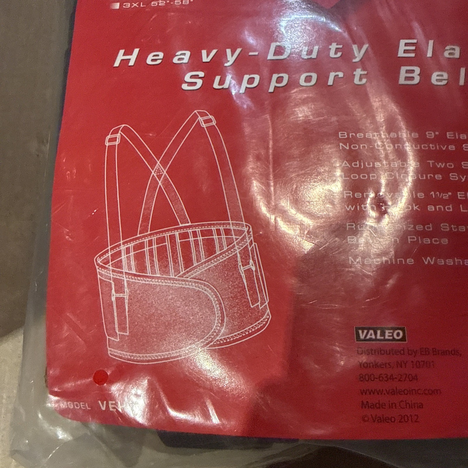 Valeo VI4676ME Heavy-Duty Elastic Back Support, Black, Medium