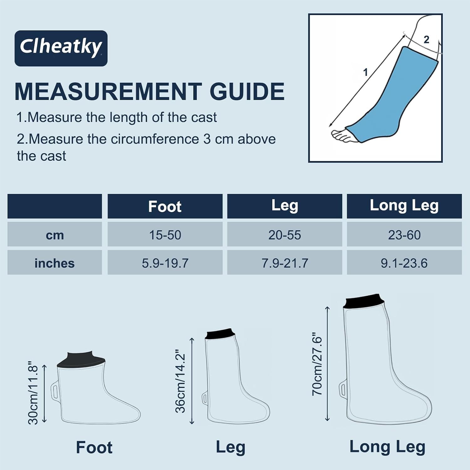 Adult Waterproof Foot Cast Cover, Reusable Watertight Ankle Cast Protector | …