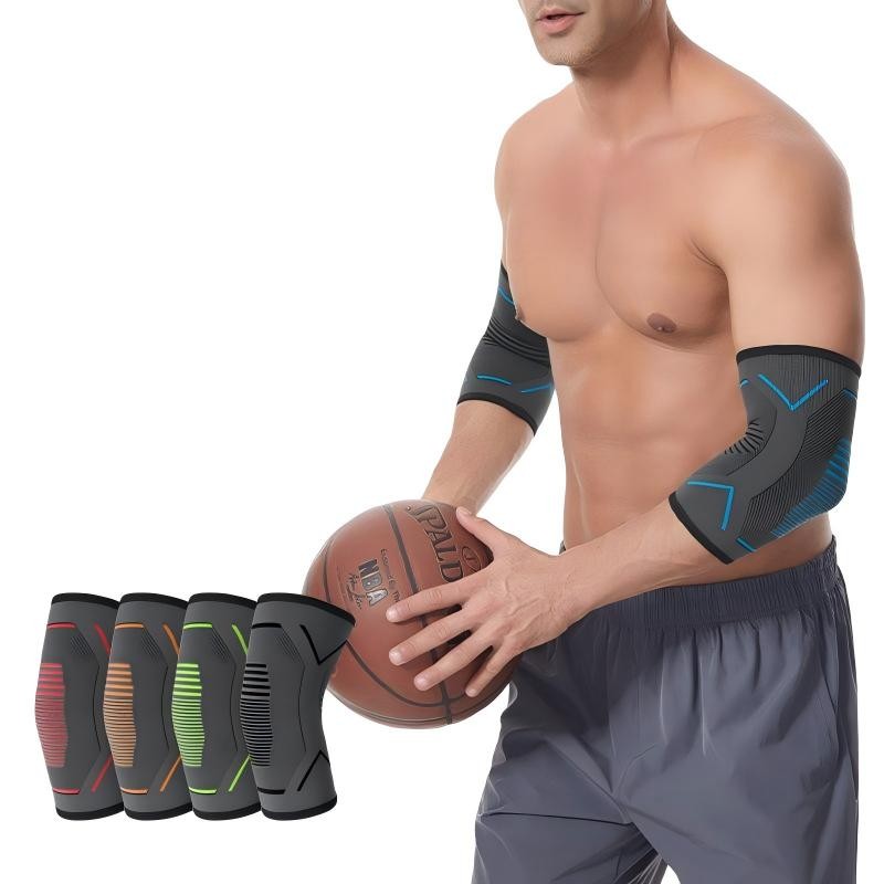 Breathable Elbow Support – 2-Pack Nylon Sports Brace for Gym Basketball Cycling