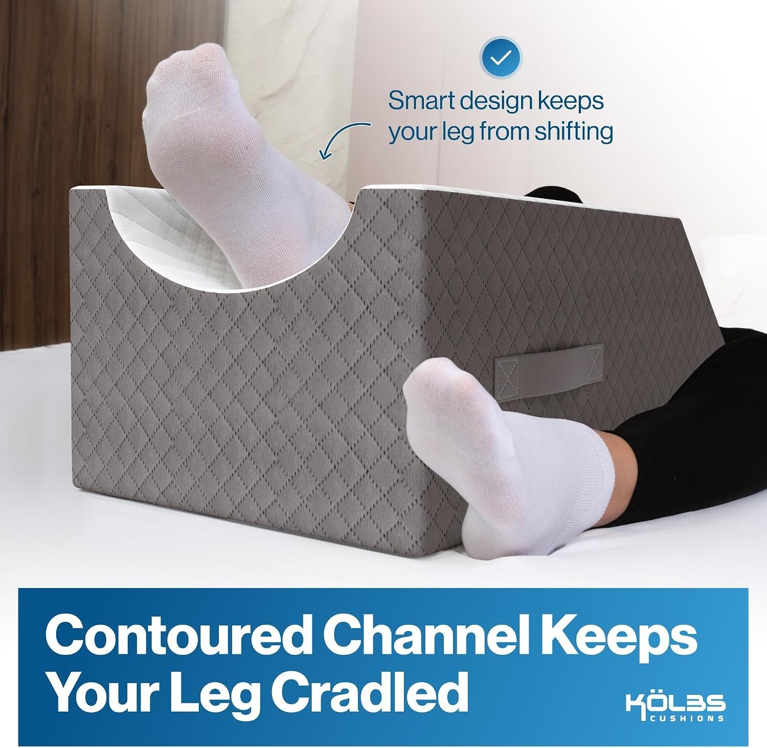 Single Leg Elevation Pillow Post Surgery Knee Ankle Support Jacquard