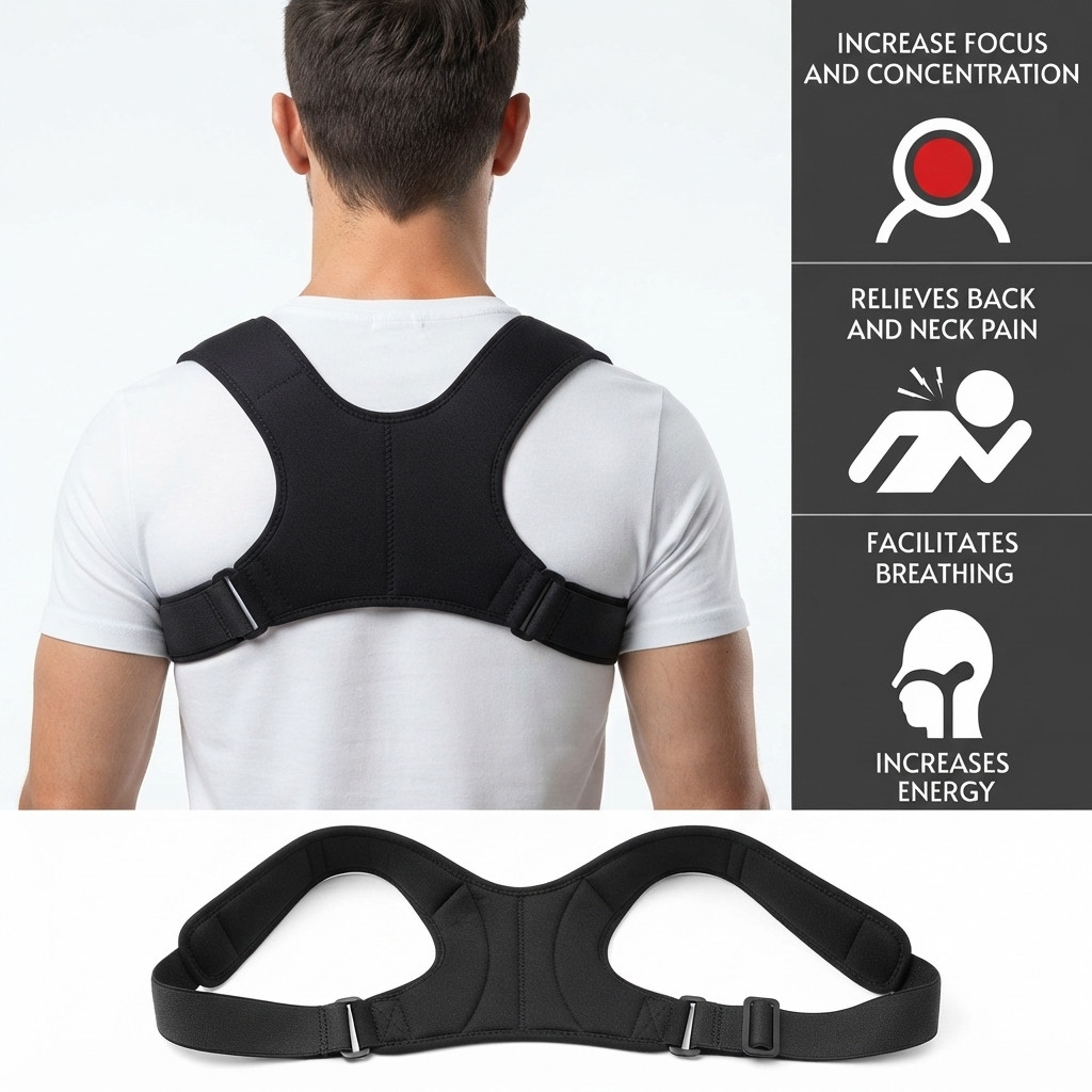 Posture Corrector Support Magnetic Back Shoulder Brace Belt Band For Men Women