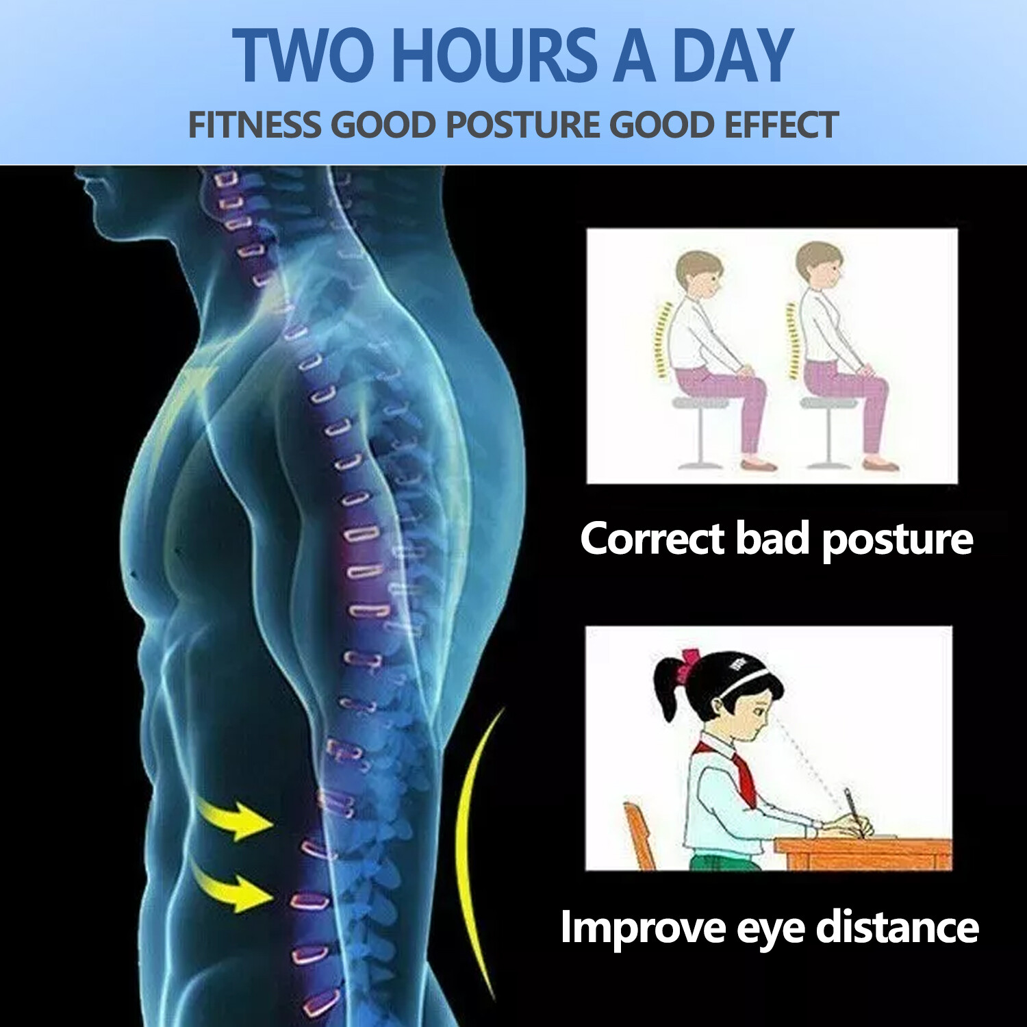Posture Corrector Support Brace Magnetic Back Shoulder Brace Belt Band Unisex US