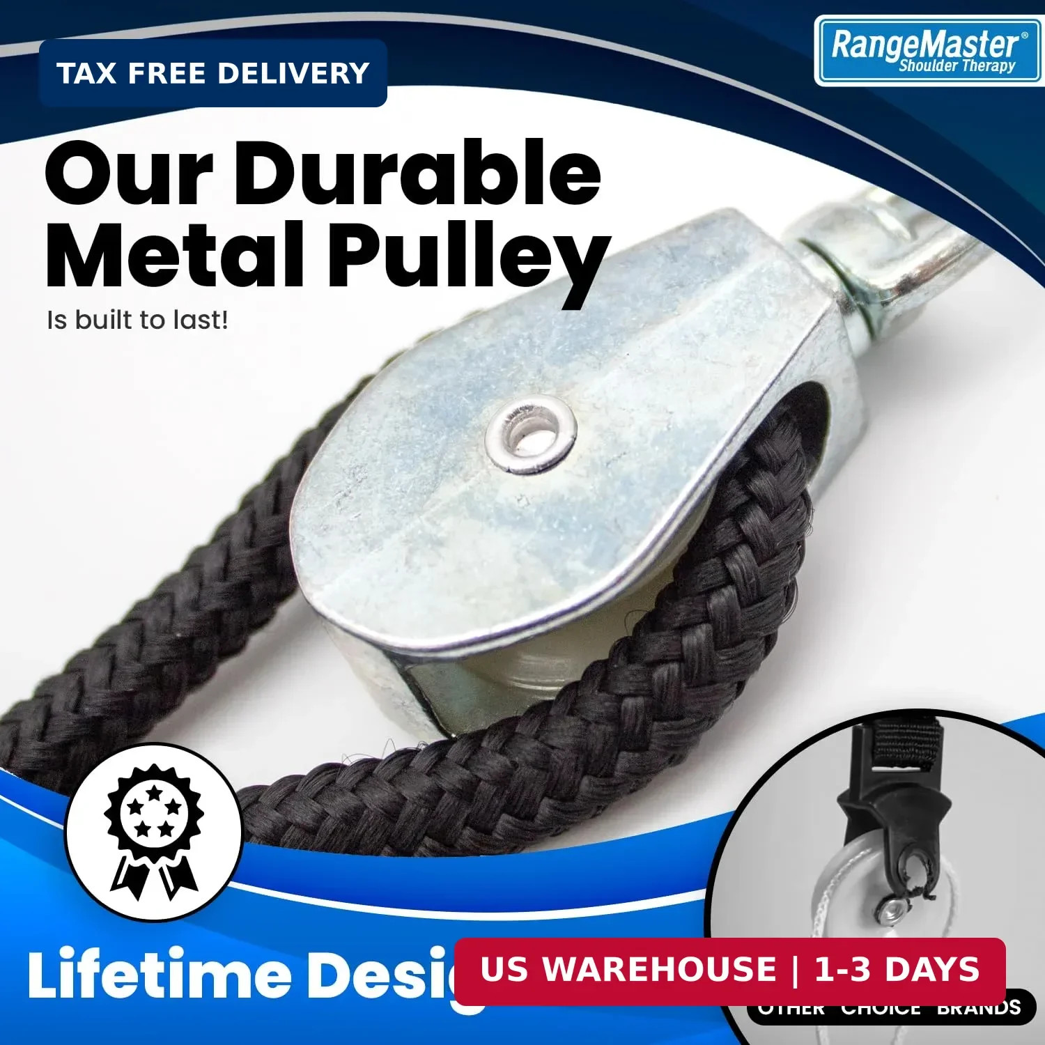 RangeMaster EconoRanger Shoulder Pulley for Over The Door Physical Therapy | Arm