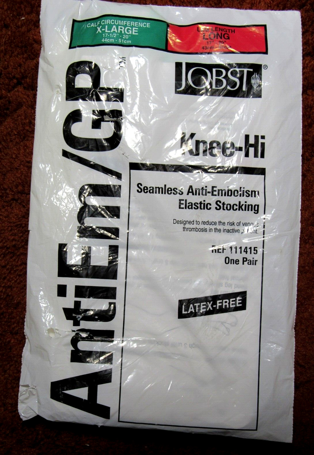 JOBST Medical Anti-Embolism White Knee-Hi Elastic Support Stockings XL Long