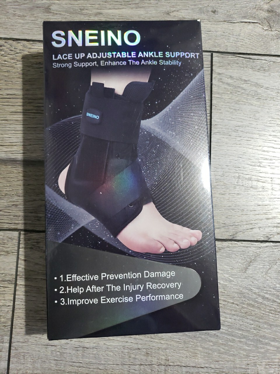 SNEINO Lace Up Adjustable Ankle Support Ankle Brace, Sz S