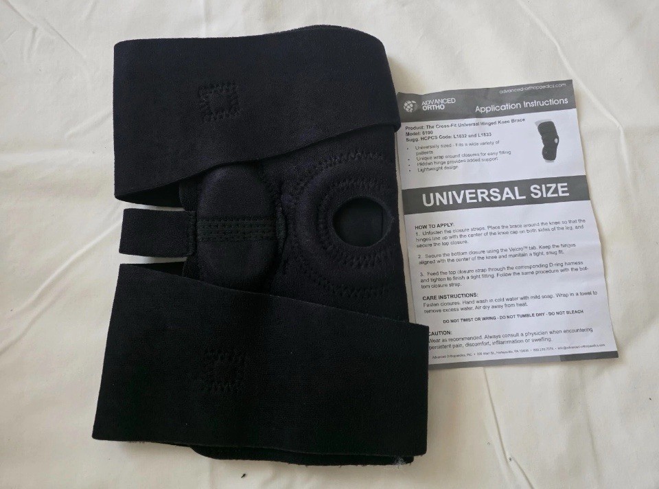 2PACK ADVANCED ORTHO CROSS-FIT UNIVERSAL HINGED KNEE BRACE #6100 -NEW