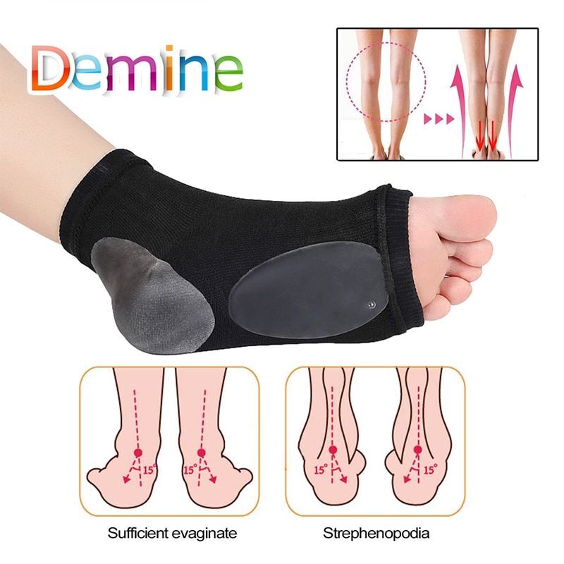 Arch Sleeve Shoe Cushioned Pad Soft Elastic Gel Socks Foot Pain Relief Plantar