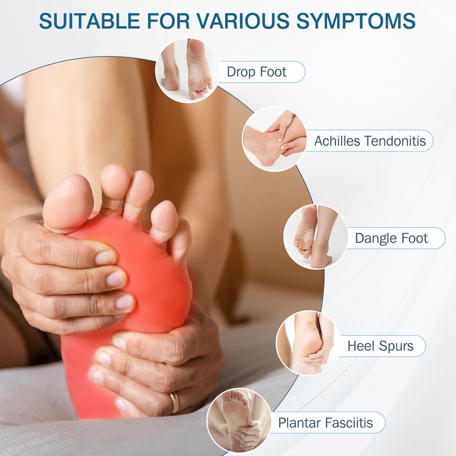 Plantar Fasciitis Night Splint & Brace, Adjustable for Heel & Achilles Pain