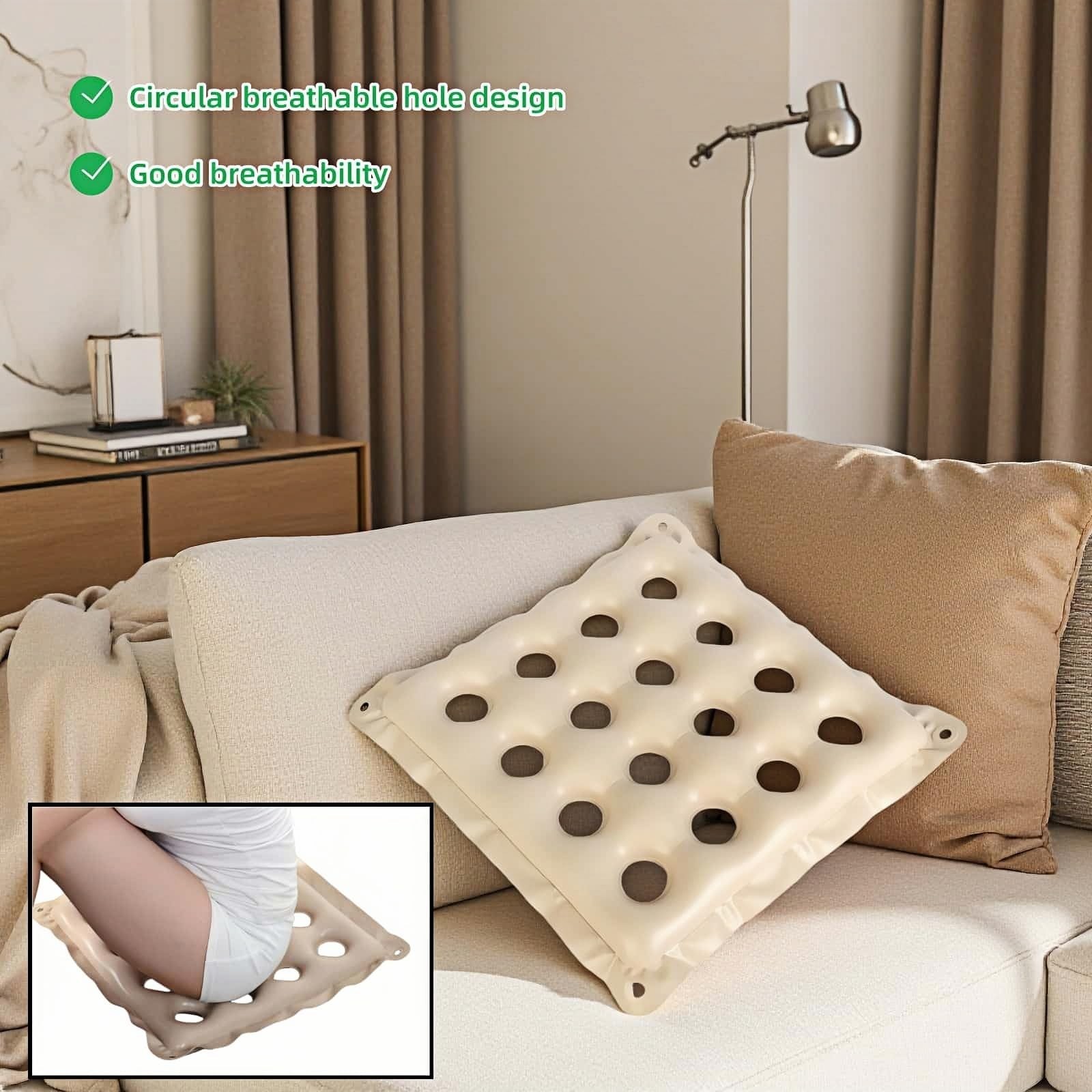 Medical Wheelchair Cushion Air Pad Donut Pressure Relief 17×17 Pump Beige New US